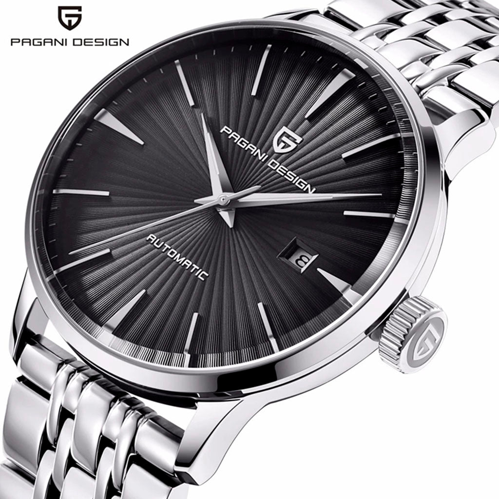 PGN Design Lugano Black steel watch - product photo