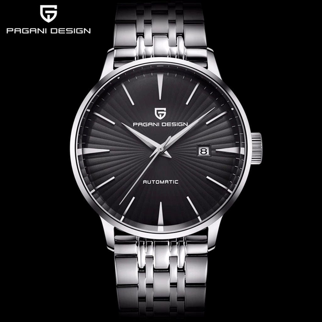 PGN Design Lugano Black steel watch - product photo
