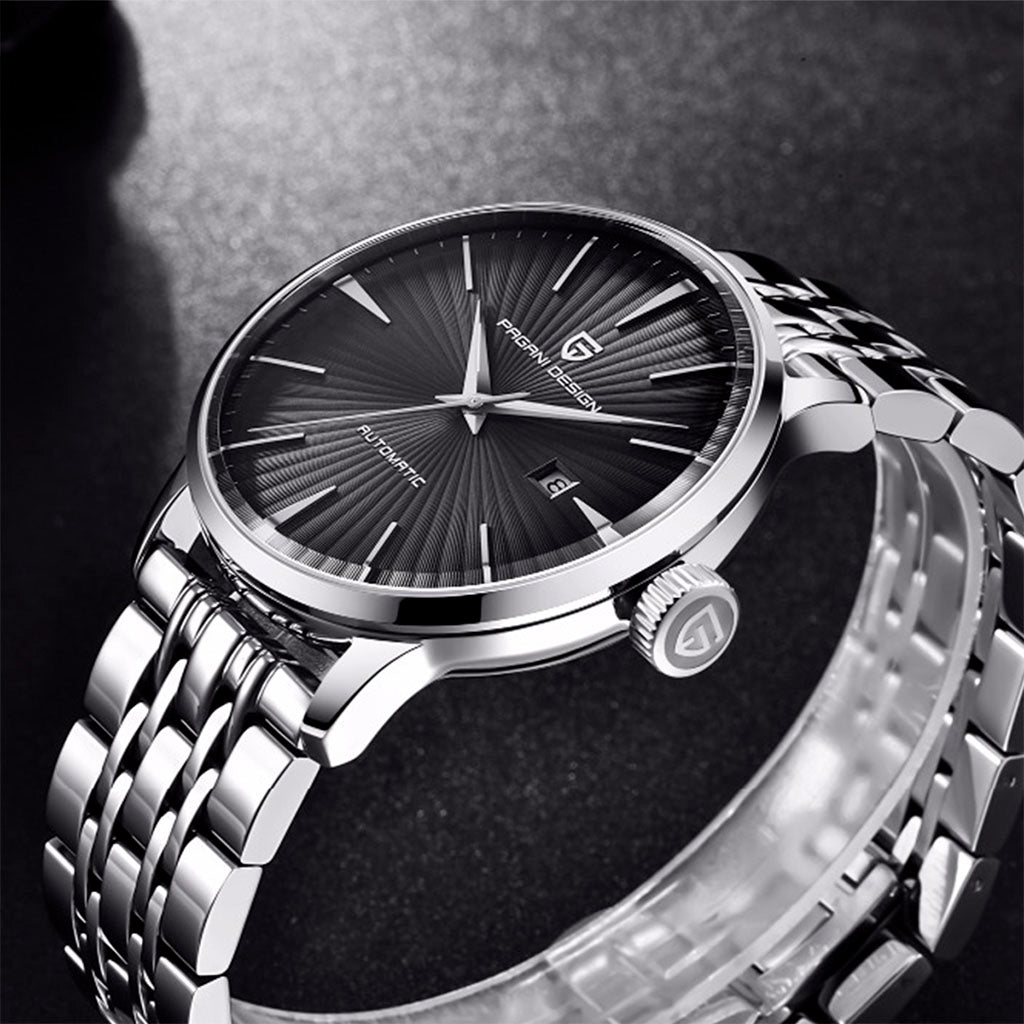 PGN Design Lugano Black steel watch - product photo