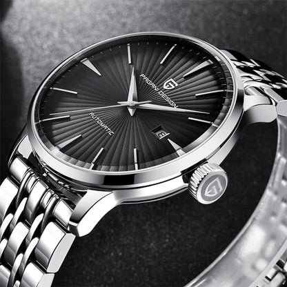 PGN Design Lugano Black steel watch - product photo