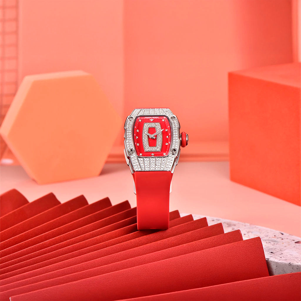 PGN Design Marigold Red Silver red watch - product photo