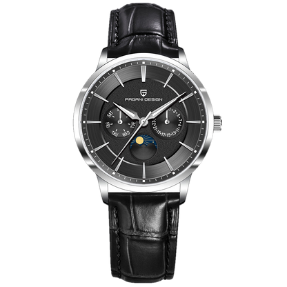 PGN Design Martin Black Classic Edition black watch - dial close-up