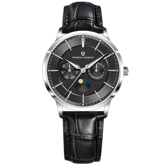 PGN Design Martin Black Classic Edition black watch - dial close-up