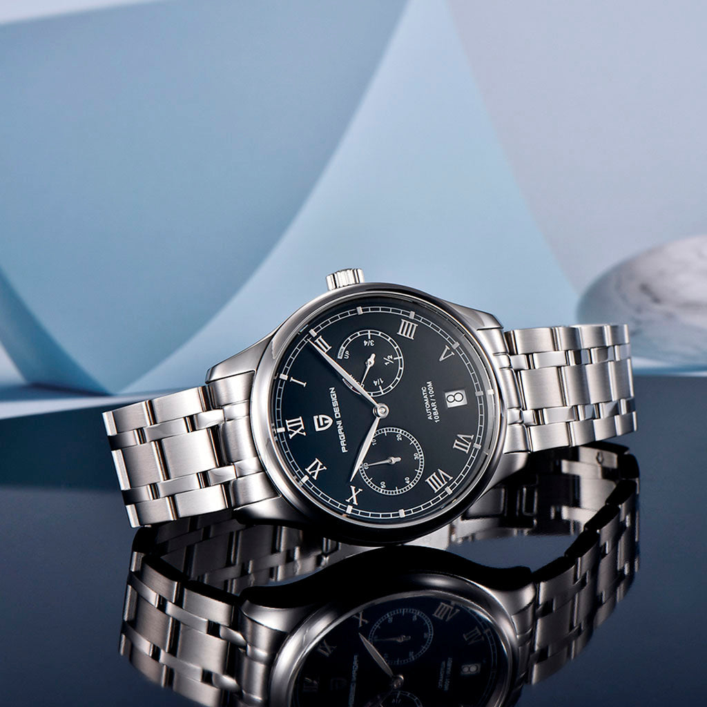 PGN Design Roma Silver Black silver watch - product photo
