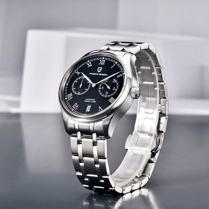 PGN Design Roma Silver Black silver watch - product photo