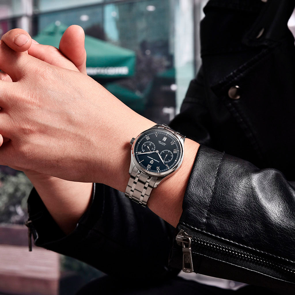 PGN Design Roma Silver Black silver watch - product photo