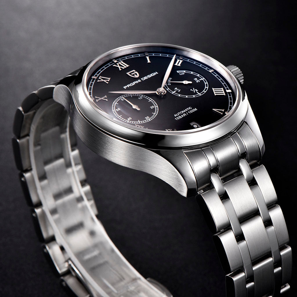 PGN Design Roma Silver Black silver watch - product photo