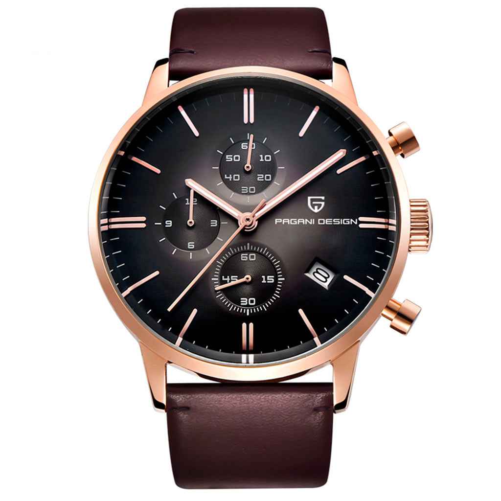 PGN Design Rouen Black Gold Classic Edition gold watch - product photo