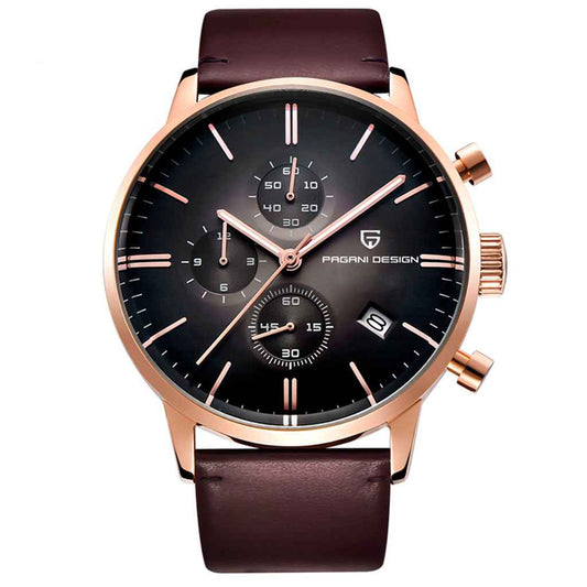 PGN Design Rouen Black Gold Classic Edition gold watch - product photo