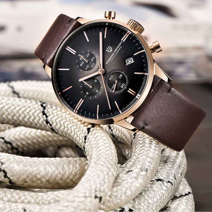 PGN Design Rouen Black Gold Classic Edition gold watch - product photo