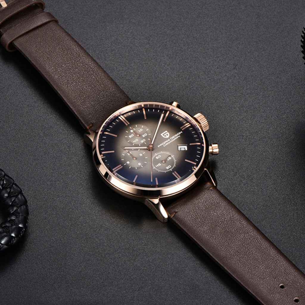 PGN Design Rouen Black Gold Classic Edition gold watch - product photo