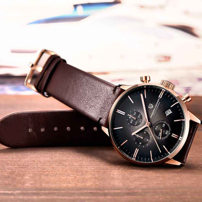 PGN Design Rouen Black Gold Classic Edition gold watch - product photo