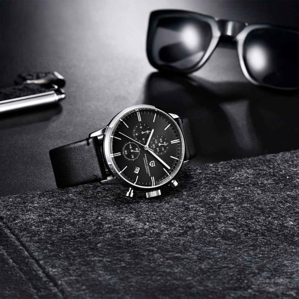 PGN Design Rouen Silver Black Classic Edition white watch - product photo