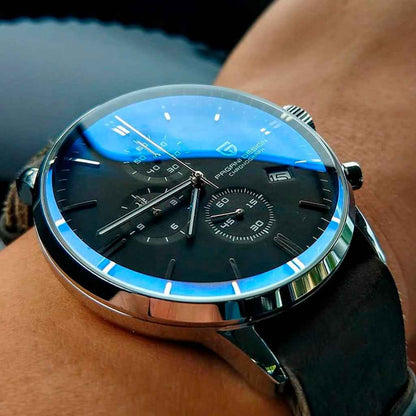 PGN Design Rouen Silver Black Classic Edition white watch - product photo