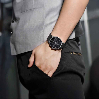 PGN Design Rouen Silver Black Classic Edition white watch - product photo