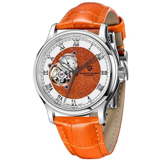 PGN Design Strasbourg Orange steel watch - caseback