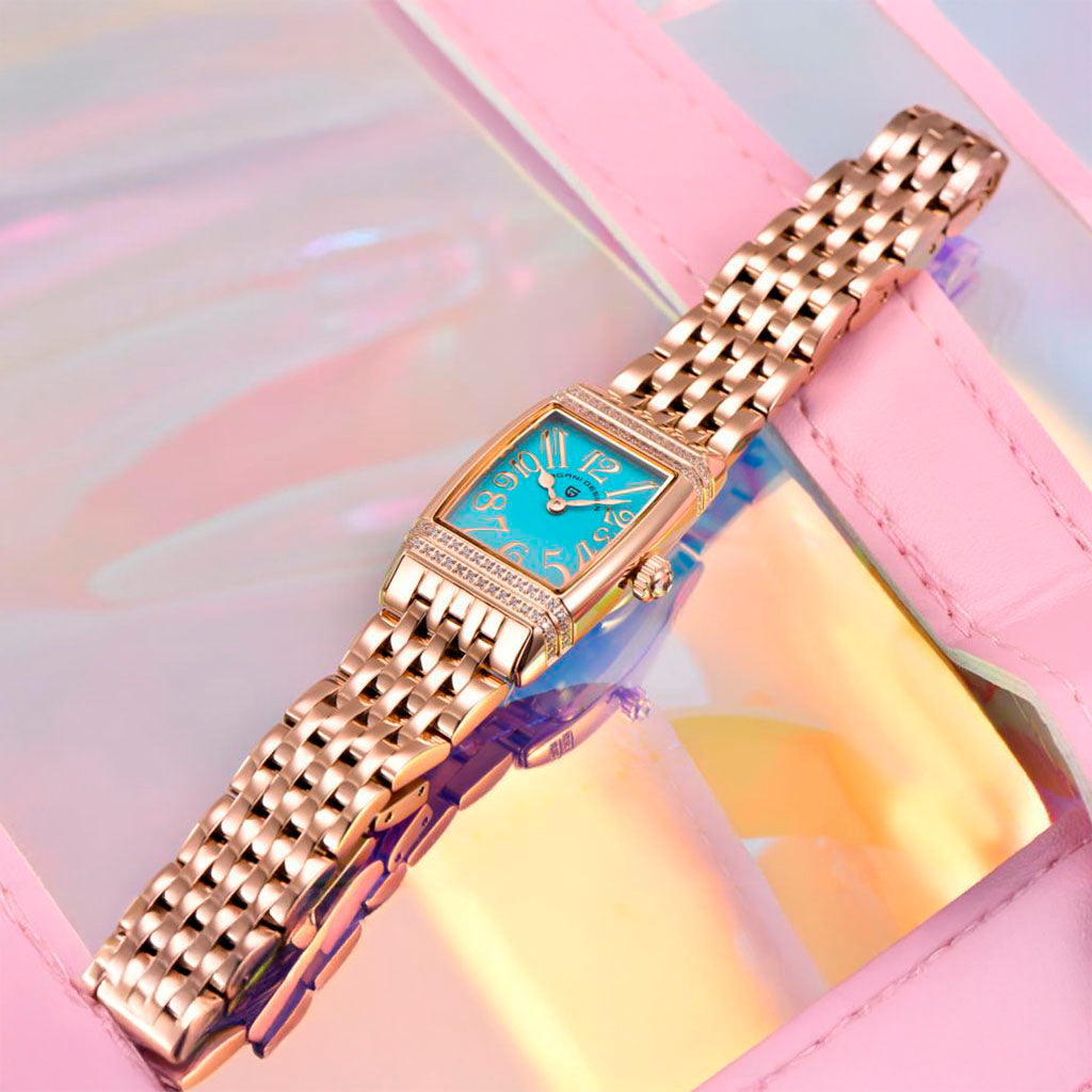 PGN Design Sunflower Gold Blue gold watch - product photo
