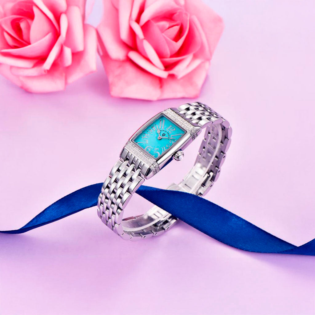 PGN Design Sunflower Silver Blue blue watch - product photo