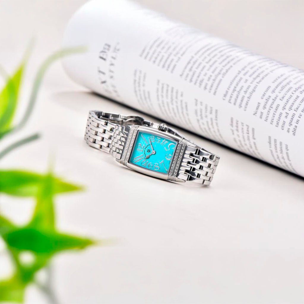 PGN Design Sunflower Silver Blue blue watch - product photo