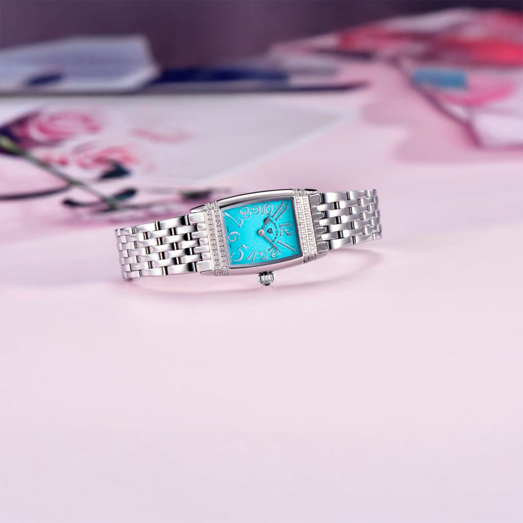 PGN Design Sunflower Silver Blue blue watch - product photo