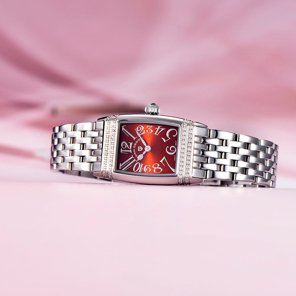 PGN Design Sunflower Silver Red red watch - product photo