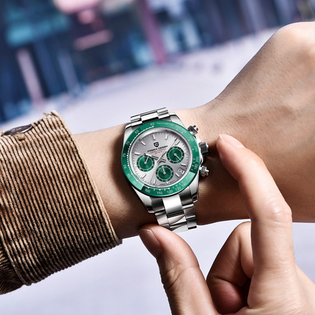 PGN Design Veraci Silver Green green watch - product photo