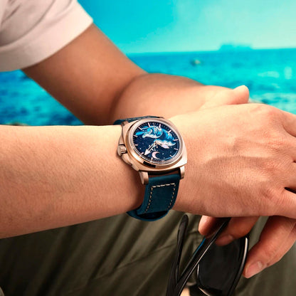 PGN Design Wave Gold Blue gold watch - product photo