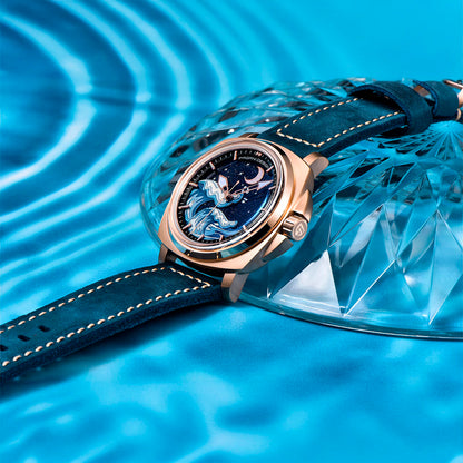 PGN Design Wave Gold Blue gold watch - product photo