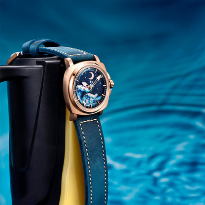 PGN Design Wave Gold Blue gold watch - product photo