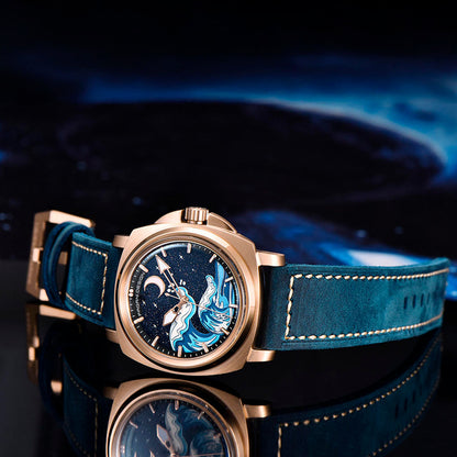 PGN Design Wave Gold Blue gold watch - product photo
