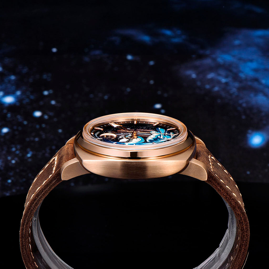 PGN Design Wave Gold Brown gold watch - product photo