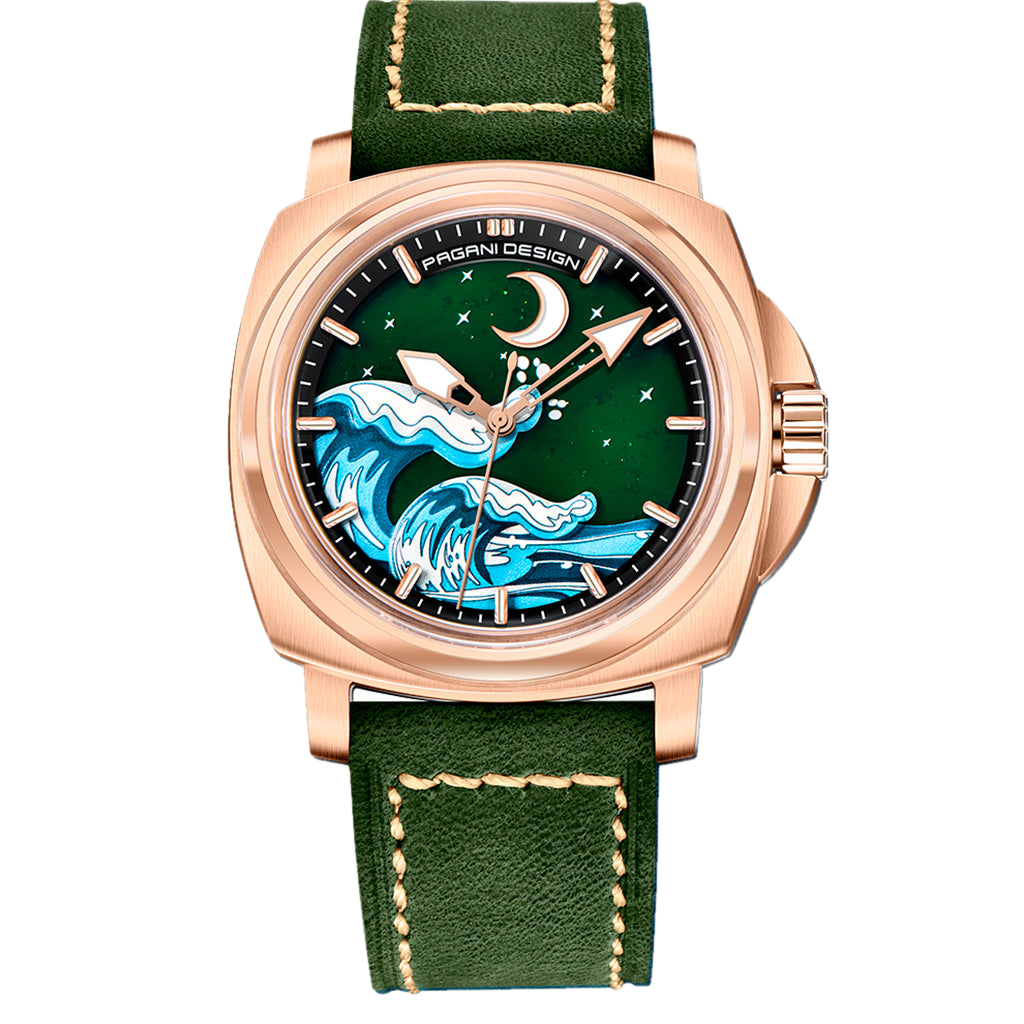PGN Design Wave Gold Green gold watch - product photo