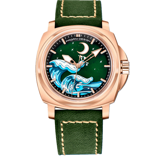 PGN Design Wave Gold Green gold watch - product photo