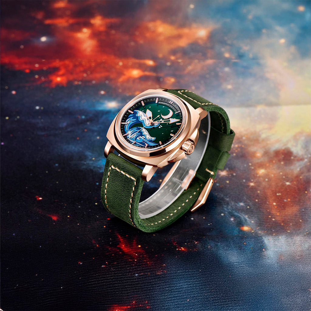 PGN Design Wave Gold Green gold watch - product photo
