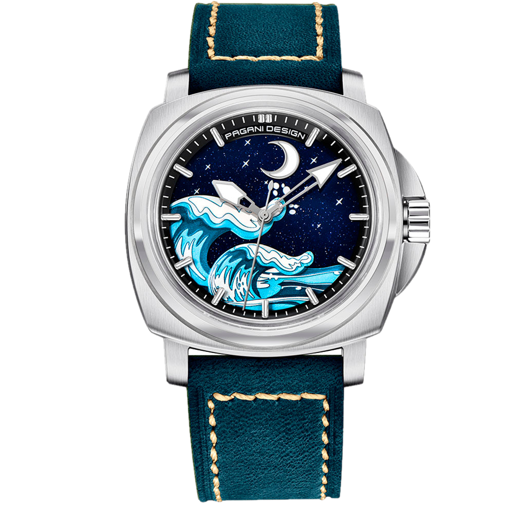 PGN Design Wave Silver Blue blue watch - product photo