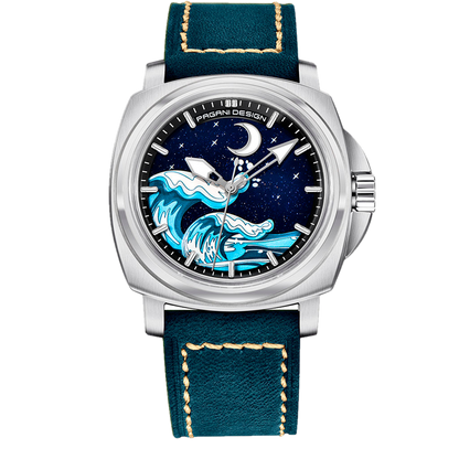 PGN Design Wave Silver Blue blue watch - product photo