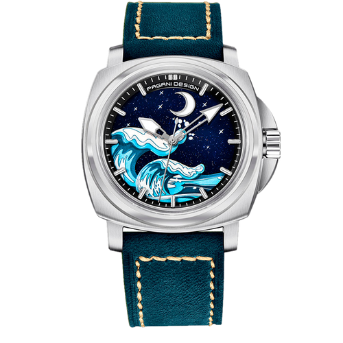 PGN Design Wave Silver Blue blue watch - product photo