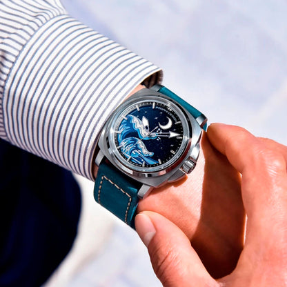 PGN Design Wave Silver Blue blue watch - product photo