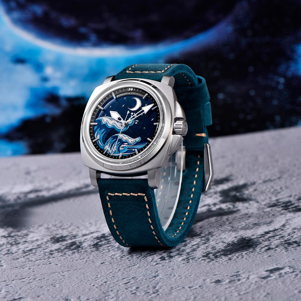 PGN Design Wave Silver Blue blue watch - product photo