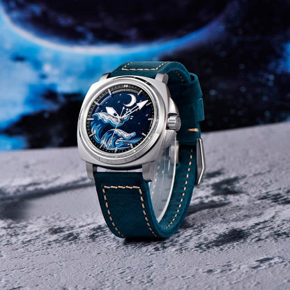 PGN Design Wave Silver Blue blue watch - product photo