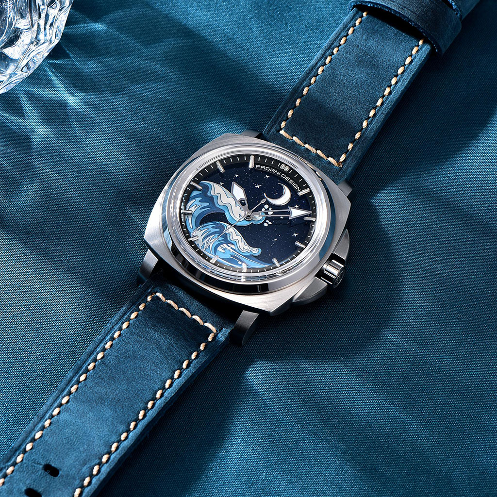 PGN Design Wave Silver Blue blue watch - product photo