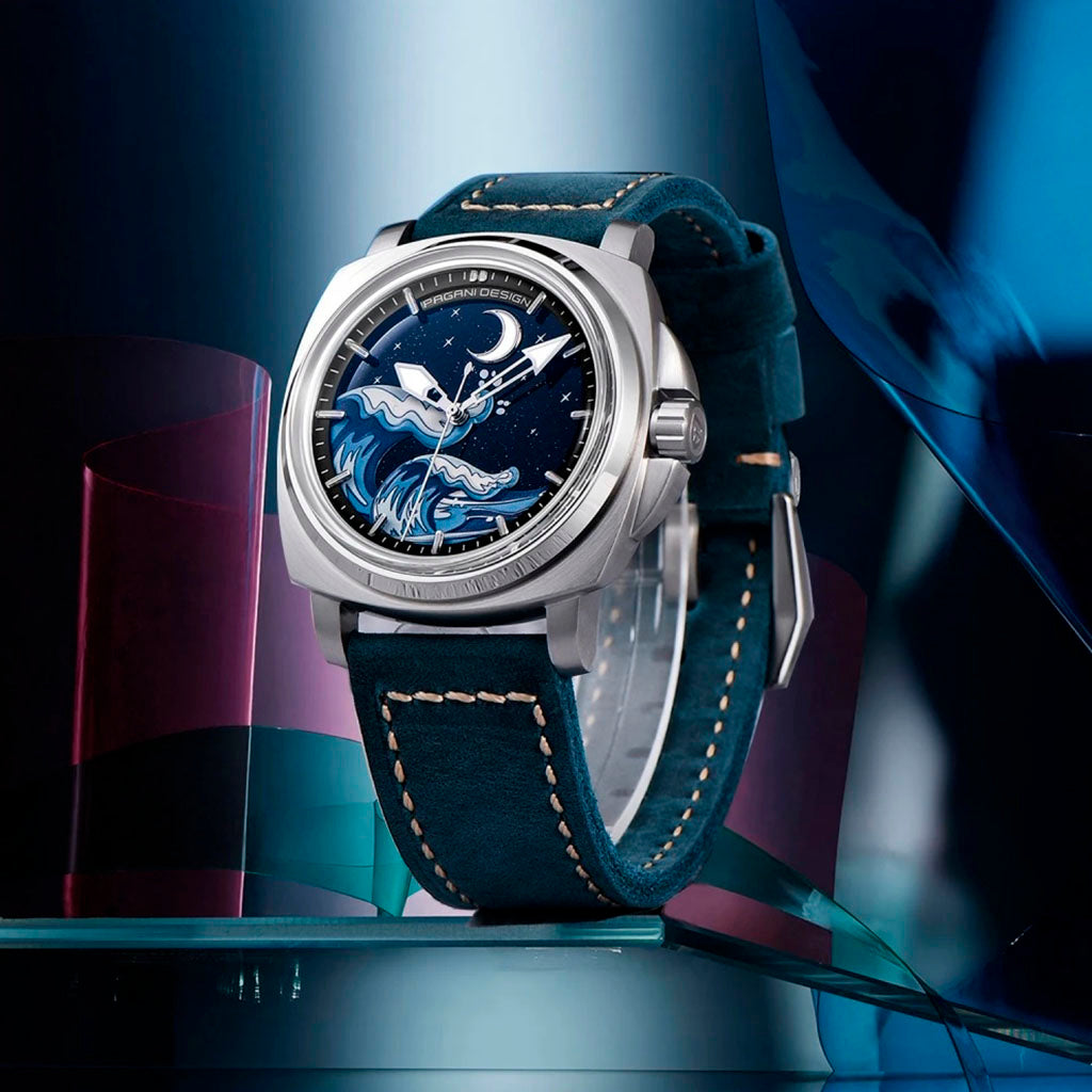 PGN Design Wave Silver Blue blue watch - product photo