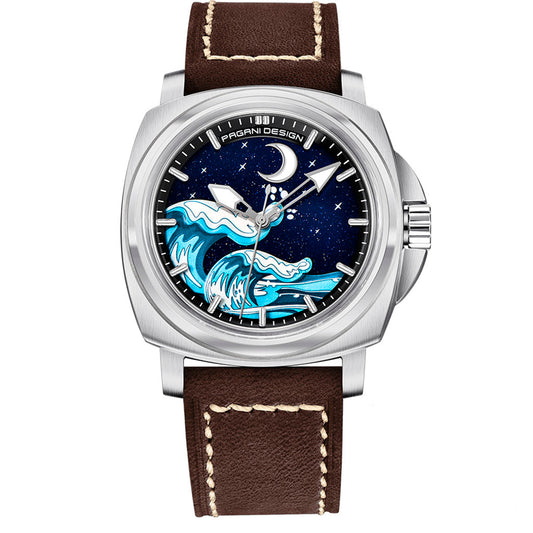 PGN Design Wave Silver Brown brown watch - product photo