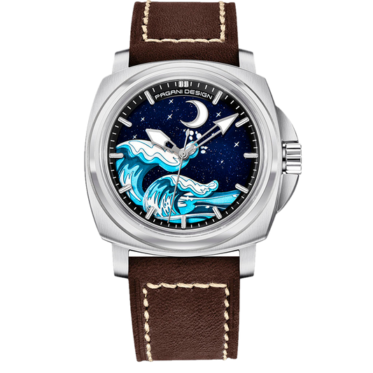 PGN Design Wave Silver Brown brown watch - product photo