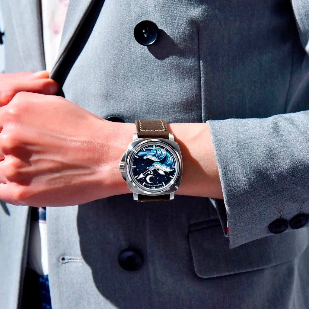 PGN Design Wave Silver Brown brown watch - product photo