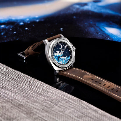 PGN Design Wave Silver Brown brown watch - product photo