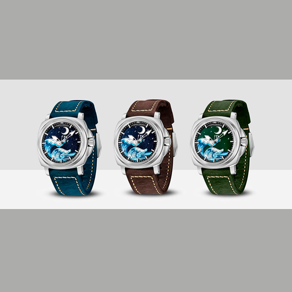 PGN Design Wave Silver Brown brown watch - product photo