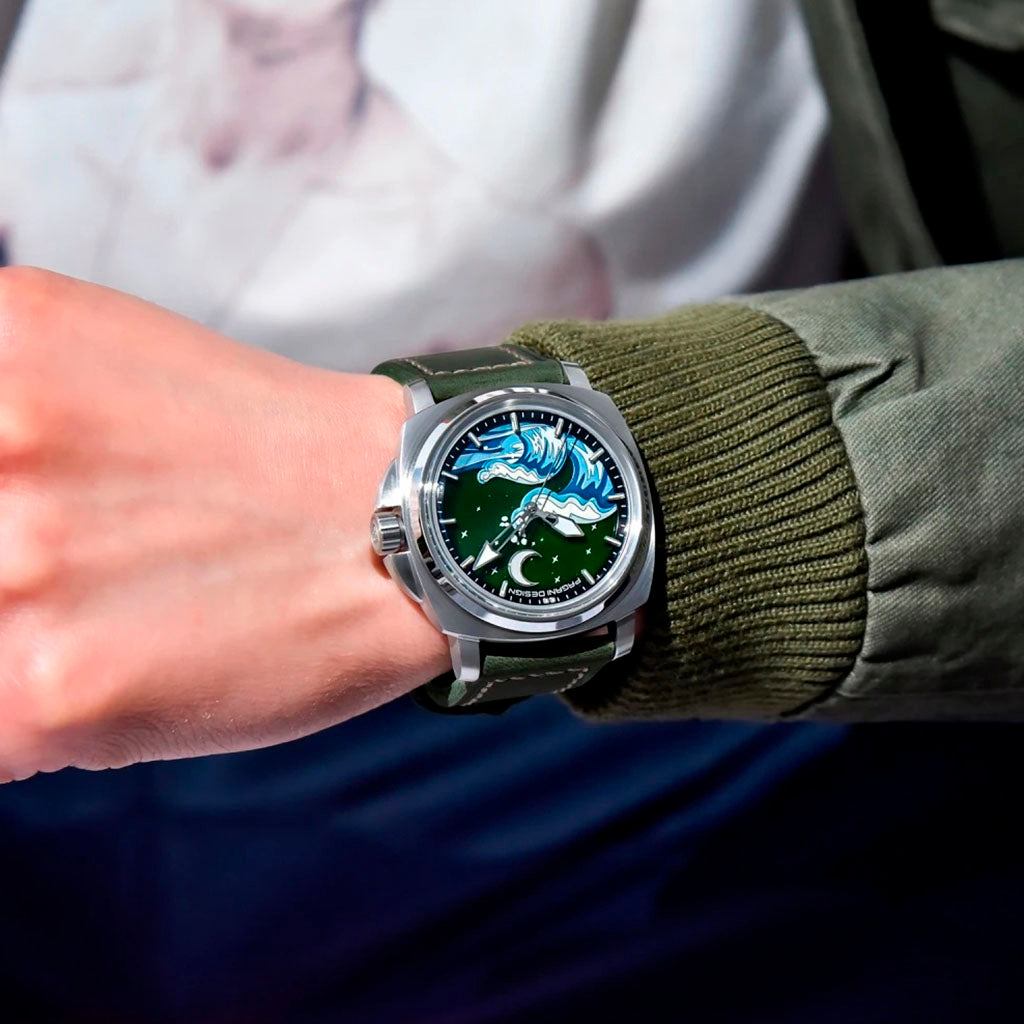 PGN Design Wave Silver Green silver watch - product photo